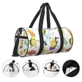 thumbnail image 3 of Fotbe Orange Green Avocado Bolsa Deportiva de Lona Plegable con Estampado, Bolsa de Gimnasio con Bolsillo Seco/Húmedo, Bolsa de Viaje Ultraligera de Gran Capacidad, 3 of 6