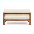 thumbnail image 5 of Patio Loveseat & Coffee Table Set, Classic Style | Beige+Brown | Acacia Wood, 5 of 12