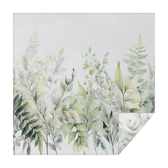 Square Tablecloth 42x42 Inch – Waterproof Polyester Printed Table Cover, Wrinkle Resistant & Washable for Kitchen Dining Picnic Party Decor, Single-v4-15, White