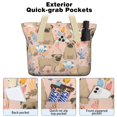 thumbnail image 2 of Tote Bag for Women - Bulldog Dog and Flower Florals Shoulder Bag - Large Utility Work Duffle Bag with Zipper Handbag for Travel, Work, Sprots, 2 of 5