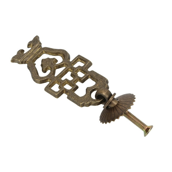 EOTVIA Vintage Drawer Pulls,4set Antique Cabinet Handles Brass Material Hollow Flower Basket Shape Single Hole Vintage Style  Drawer Pulls