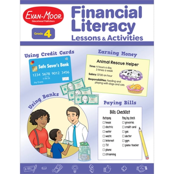 Pre-Owned Financial Literacy Lessons and Activities, Grade 4 (Paperback) by Evan-Moor Educational Publishers