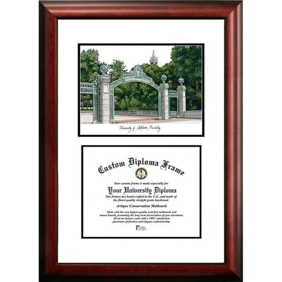 Campus Images CA945V-1185 8.5 x 11 in. University of California, Berkeley Scholar Diploma Satin Mahogany Frame