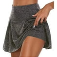 thumbnail image 1 of Jupe-short Athlétique Active pour Femme, Jupe-Short de Sport Extensible à la Mode, Jupe de Course Aguichant, Jupe-Pantalon, Jupe Légère avec Short Intégré pour la Course, le Tennis, le Golf, l'Entraînement, Usage Décontracté (Gris, G), 1 of 7