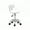 White Seat+Silver Base, variant on Round Shape Adjustable Salon Stool, Adjustable Swivel Stools Chair with Wheels & Back for Office Work, Tattoo, Massage, Facial Spa, Manicure, Dentist, Clinic, White
