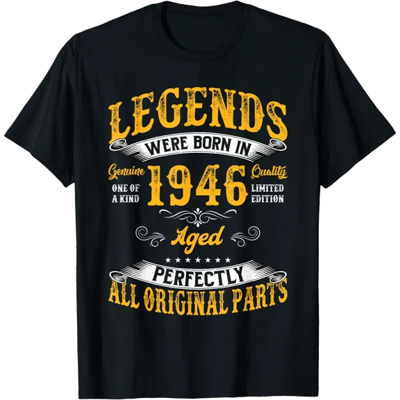 Vintage 80 Birthday Shirt for Men Legends were Born in 1946 T-Shirt, Unisex T-Shirt