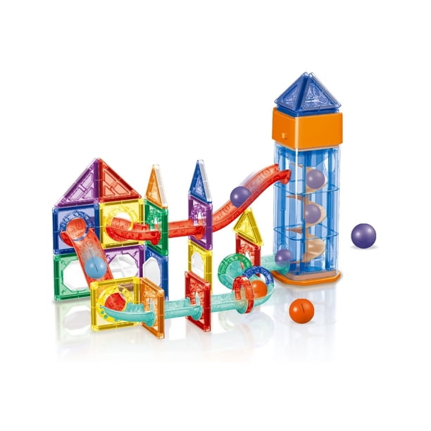 PINGÜE® Magnetic | Set de Bloques de Construcción Magnéticos 3D, 61 Piezas, Mod. Toboganes con Elevador. STEM. Juguetes Niños y Niñas.