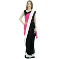 thumbnail image 2 of Atasi Women's Solid Pink Designer Georgette Saree With Unstitched Blouse Piece, 2 of 7