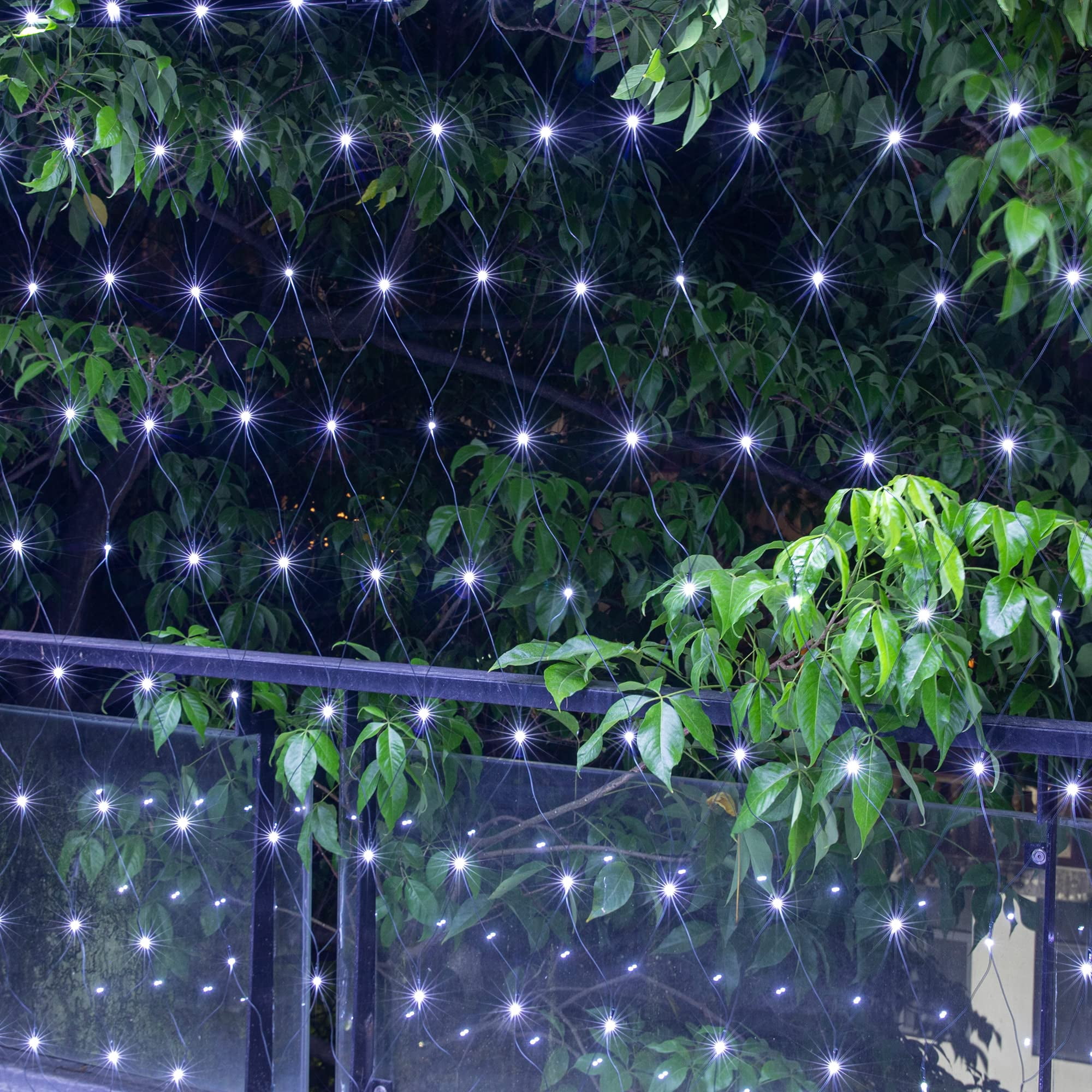 Bibana 9.8ft x 6.6ft 200 LED Christmas Net Lights, Mesh String Lights with 8 Modes for Indoor Outdoor Holiday & Party Decor (White)