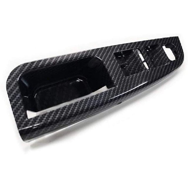 4X Side Grab Handle Carbon Fiber Door Window Switch Control Panel Cover Trims Frame for MK5 Golf 5 2005-2009
