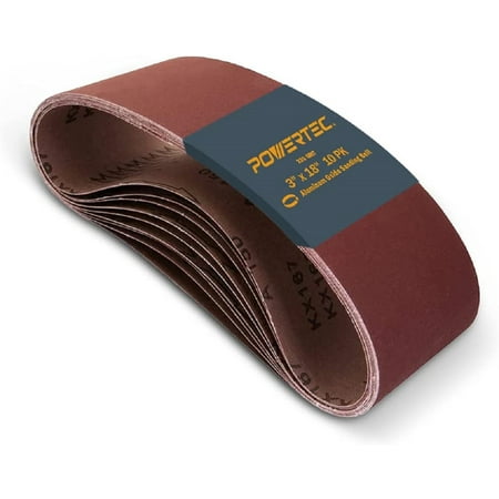 

POWERTEC 110880 3 x 18 Inch Sanding Belts 320 Grit Aluminum Oxide Sanding Belt Premium Sandpaper for Portable Belt Sander – 10 Pack