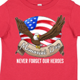 thumbnail image 4 of Inktastic Memorial Day- Never Forget Our Heroes- Bald Eagle Boys or Girls Toddler T-Shirt, 4 of 5