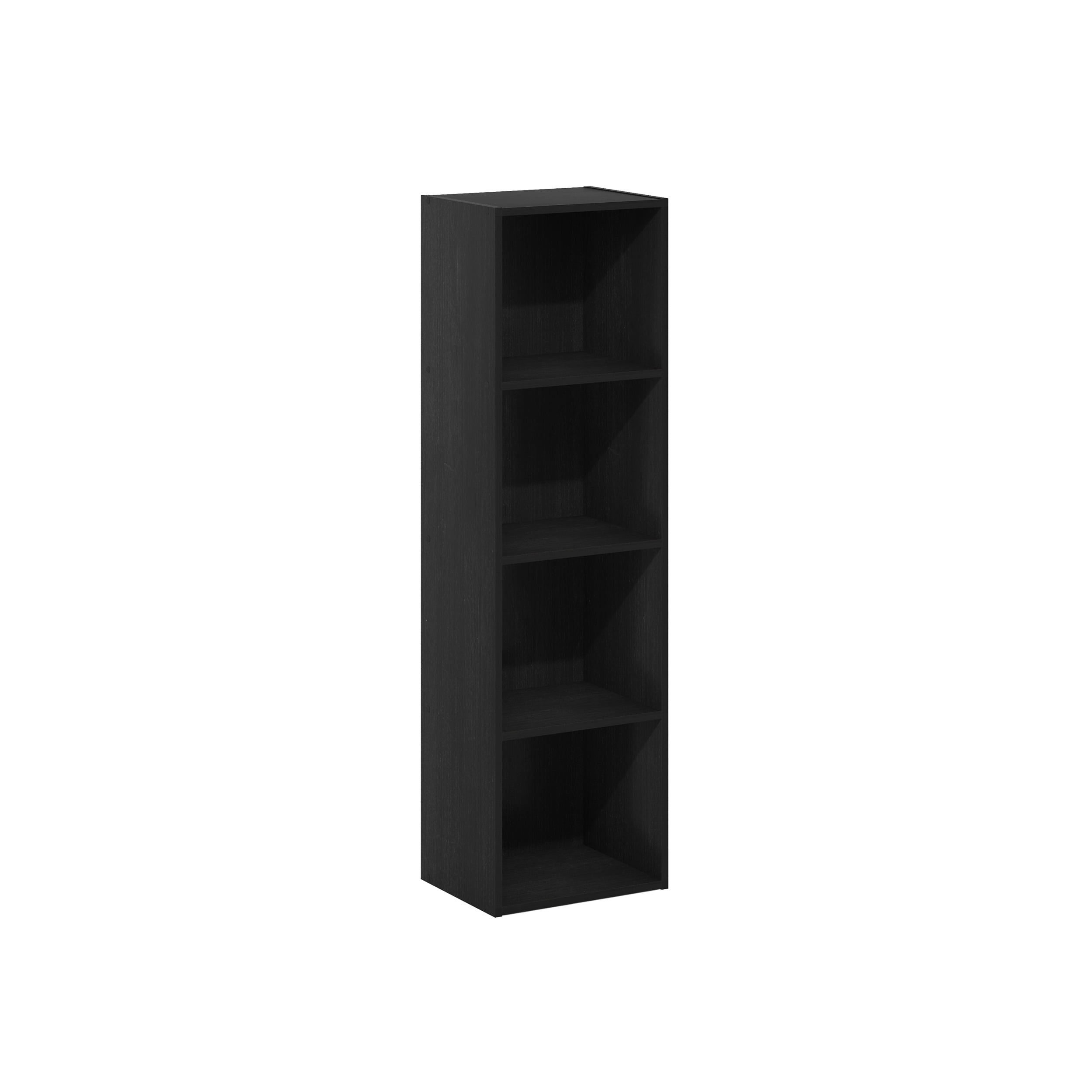 HOMLUX 9" x 12" x 42" Storage Shelf 4 Tier Cube Bookcase, Suitable for Small Space, Black