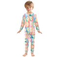 thumbnail image 6 of FORMRS Long Sleeve Top and Pants Pajama Set for Niños 2-Piece Sleepwear, Sizes 18M-8Y, Pink Checkered Daisy, 6 of 6