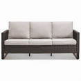 thumbnail image 3 of PARKWELL Outdoor 3-Seat Patio Sofa,All-Weather Wicker Rattan Couch Furniture with Cushions,Beige, 3 of 10