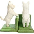 thumbnail image 2 of HomArt Set of 2 Cast Iron Standing Westie Bookends, White/Green, 2 of 2