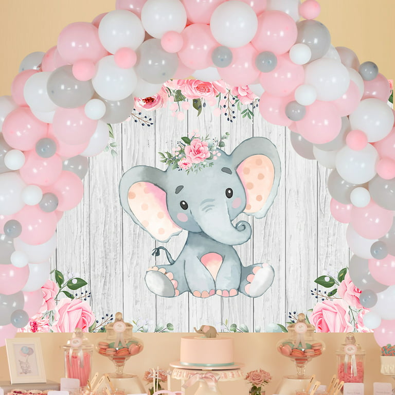 Pink Elephant Baby Shower Decorations for Girl, Elephant Baby