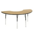 thumbnail image 1 of Half Moon 36"x72" Table & Four 18" Chairs-Color:Oak/Black,Leg Option:Standard Swivel, 1 of 2