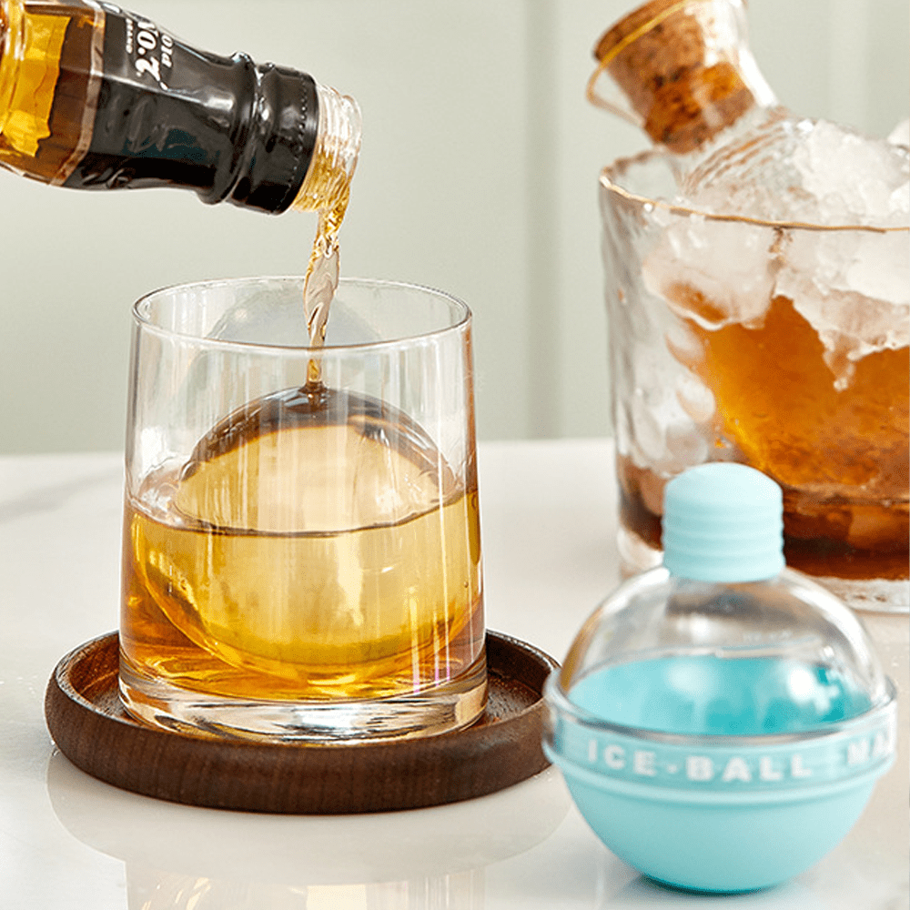 Hic Silicone Cannonball Sphere Whiskey Ice Ball Mold Tray, Vintage