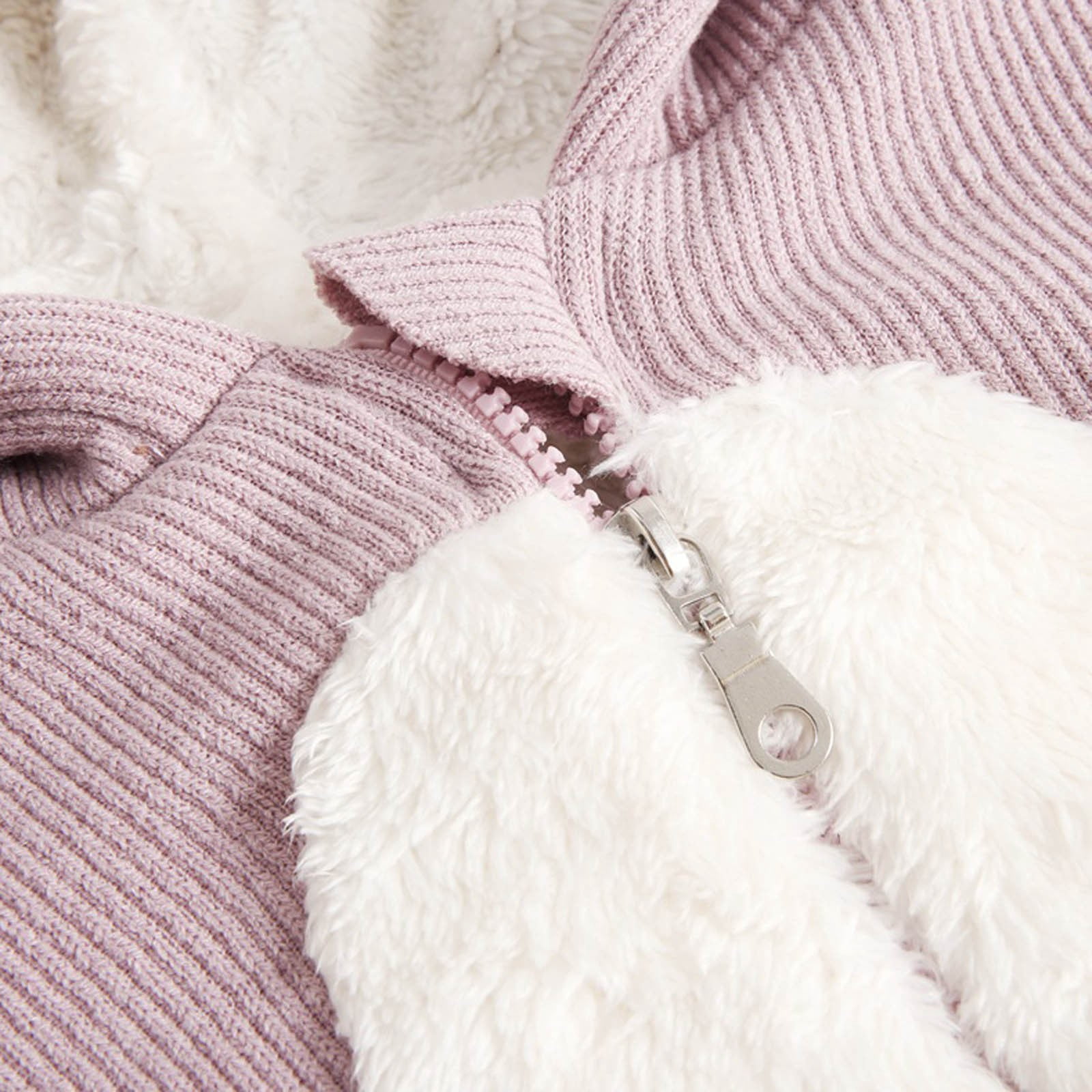 Riecok Winter Baby Clothes Fleece Thick Onesie Cute Rabbit Ears Hooded Winter Infant Clothes Purple 2 Years