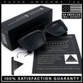 thumbnail image 4 of Retro Hipster Thick Beveled Frame Horn Rim Square Rectangle Sunglasses All Black, 4 of 6