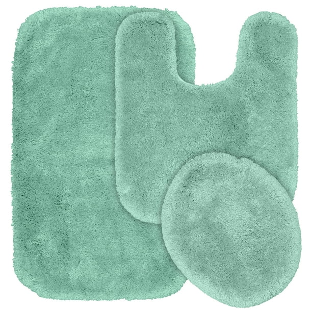 Garland Rug Finest Luxury 3 Piece Ultra Plush Washable Bath Rug Set Sea