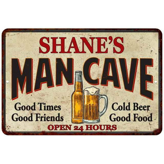 SHANE'S Man Cave Sign 8 x 12 High Gloss Metal 208120011193