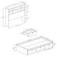 thumbnail image 3 of Pemberly Row Lit Simple en Métal avec Rangement et Tête de Lit Bibliothèque, Blanc Pur, 3 of 3