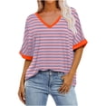thumbnail image 1 of Birdeem Blouses pour Femmes Mode Décontractée Confortable Imprimé Col en V Manches Courtes Haut Blouse T-Shirt, 1 of 9