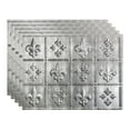 thumbnail image 7 of FASÄDE Fleur de Lis Decorative Vinyl Backsplash 15 sq ft Kit in Crosshatch Silver, 7 of 7