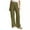 Army Green, variant on Lolmot Linen Pants Women Summer High Waisted Pants Solid Color Cotton Linen Loose Adjustable Elastic Waist Casual Straight Wide Leg Pants with Pockets