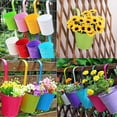 thumbnail image 5 of Hanging Planters Outdoor - Hanging Tin Planter - 6.3 inch Colorful Metal Flower Pot, Tin Hanging Bucket Green Plant Flower Container, Garden Decorative Iron Hanging Plant Buckets (Blue), 5 of 9
