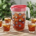 thumbnail image 2 of Stars and Ribbons Plastic Pitcher, Red/Blue/Clear, 1 Gal, Patriotic by Way To Celebrate, 2 of 6