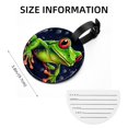 thumbnail image 5 of Frog 2pcs PU Leather Round Bag Tags Suitcase Handbag Tags with Privacy Cover and Name ID Tag for Travel Luggage, Handbags, Backpacks, School Bags, 5 of 6
