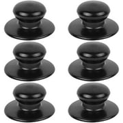 6 Pack Pot Lid Knobs,YuCool Universal Kitchen Cookware Lid Replacement Knobs Casserole Kettle Cover Glass Saucepan Lid Pot Holding Handles-Black