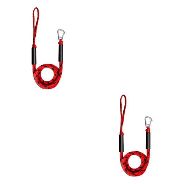 relayinert 2pieces Mooring Rope For Boat Rustproof And Strong Load-bearing Capacity Durable And Sturdy Dock Line With Hook red black 2Set