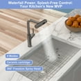 thumbnail image 3 of 360° Pull-Down Kitchen Faucet with 4 Spray Modes, Gunmetal Black, 3 of 8