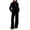 Black, variant on Women’s Velour 2-Piece Tracksuit Set Half Zip Hoodie with Thumb Holes and Pants White L