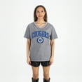 thumbnail image 4 of Women's Gameday Couture Gray BYU Cougars Iconic Edge Rhinestone V-Neck T-Shirt, 4 of 7