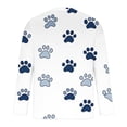 thumbnail image 3 of Ceisia Men's Colorful Glitter Paw Print T-Shirt | Slim Long-Sleeve Crewneck Casual Top Gift, 3 of 5