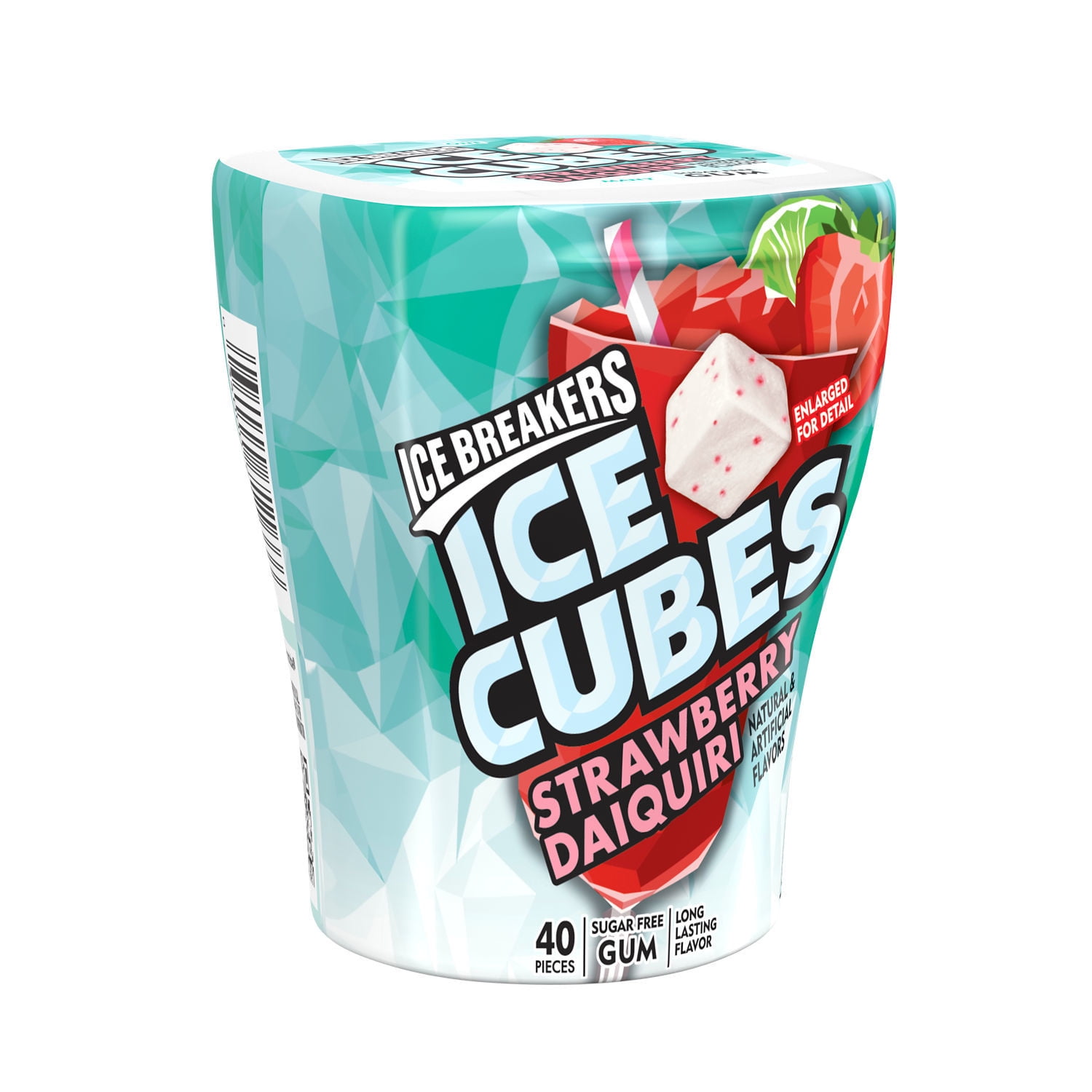 Ice Breakers Ice Cubes Strawberry Daiquiri Flavored, Made with Xylitol Sugar Free Chewing Gum Bottle, 3.24 oz (40 Pieces)
