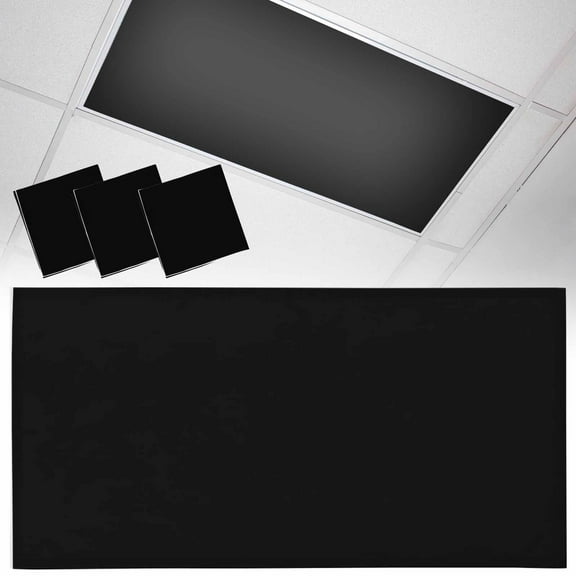 3 Pack Solid Color Fluorescent Light Covers for Ceiling Lights Black Magnetic Ceiling Light Covers Overhead Light Filters for Office Classroom Home