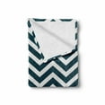 thumbnail image 2 of Navy Soft Flannel Fleece Throw Blanket, Zigzag Chevron Geometrical Design Lines Sea Waves Inspired Artwork Print, Cozy Plush for Indoor and Outdoor Use, 50" x 60", Navy Blue and White, by Ambesonne, 2 of 6