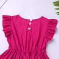 thumbnail image 3 of IBTOM CASTLE Toddler Kids Girl Mexican Ruffle A-Line Dress Traditional Floral Embroidery Ethnic Wear Fiesta Dresses 3-4 Years Hot Pink, 3 of 8