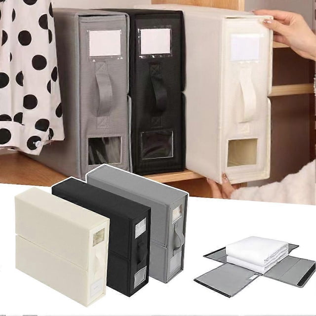 Foldable Bed Sheet Organizer with Clear Window - King Size Quilt Sheet Organizer Storage Container for Bedding, Duvet Covers & Pillowcases