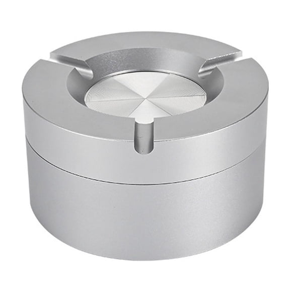 Aluminum Alloy Ashtray with Rotating Lid | Windproof Car and Desktop Ashtray | High Temperature Resistant Durable Smokeless Portable Ashtray for Home Office Vehicle Use