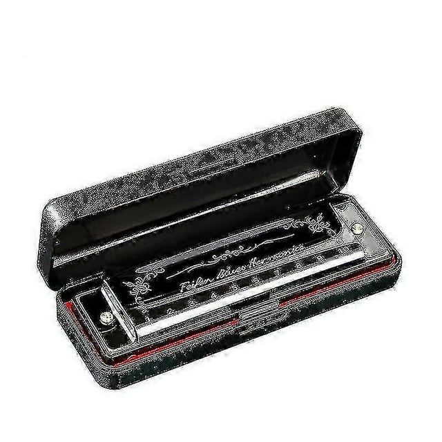 10 Hole 20 Harmonica Blues Deluxe Harmonica Beginner C Harmonica - Black
