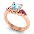 thumbnail image 2 of 2.50 Carat Elegant Round Shape Aquamarine & Red Ruby Gemstone Ring for Birthday Gift Solid 18K Rose Gold Size 11.5 by Diamond-Capitals, 2 of 8