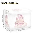 thumbnail image 3 of Pink Princess Castle on Clouds Large Lidded Storage Bin Foldable Storage Boxes Cubes Baskets Lids with 2 Handles for Home Bedroom Office 16.5x12.6x11.8inch, 3 of 7