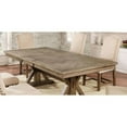thumbnail image 3 of Dining Room Furniture Rustic 9pc Dining Set Table w 18" Leaf 8x Dining Chairs Light Oak Beige Upholstered Seat Chairs, 3 of 10